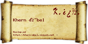 Khern Ábel névjegykártya