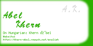 abel khern business card